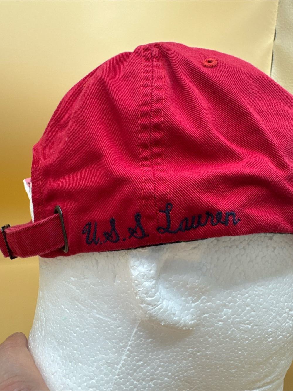 NWT Polo Ralph Lauren Red Sportsman Naval Madison Ave Hat DEADSTOCK Distressed - Picture 4 of 10